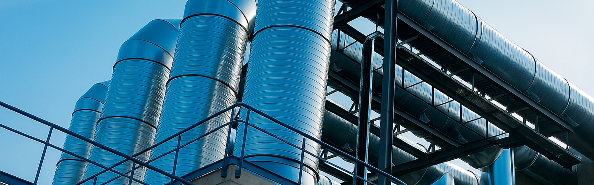 Conductos circulares metálicos de gran capacidad para sistema HVAC en industria pesada